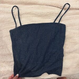 Reformation Navy Glitter Camisole